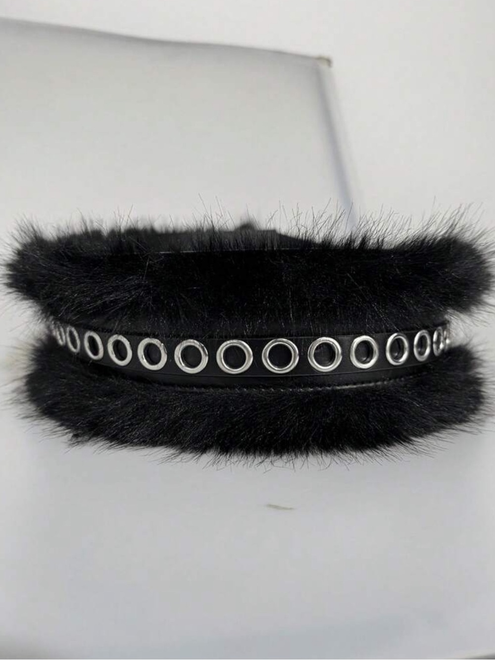 Faux Fur Black Statement Waist Belt - Picture 4 of 4